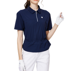 ウエストを絞ったファッショナブルな超薄型レディース半袖トップス