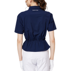 ウエストを絞ったファッショナブルな超薄型レディース半袖トップス