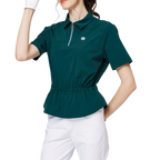 ウエストを絞ったファッショナブルな超薄型レディース半袖トップス