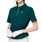 ウエストを絞ったファッショナブルな超薄型レディース半袖トップス