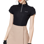 3D刺繍カラー半袖トップス