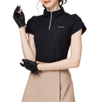 3D刺繍カラー半袖トップス