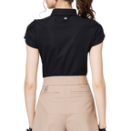 3D刺繍カラー半袖トップス