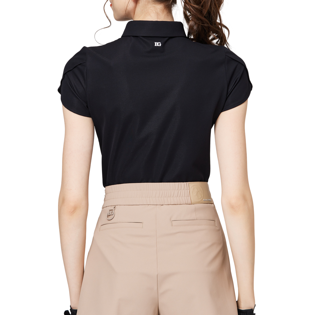 3D刺繍カラー半袖トップス