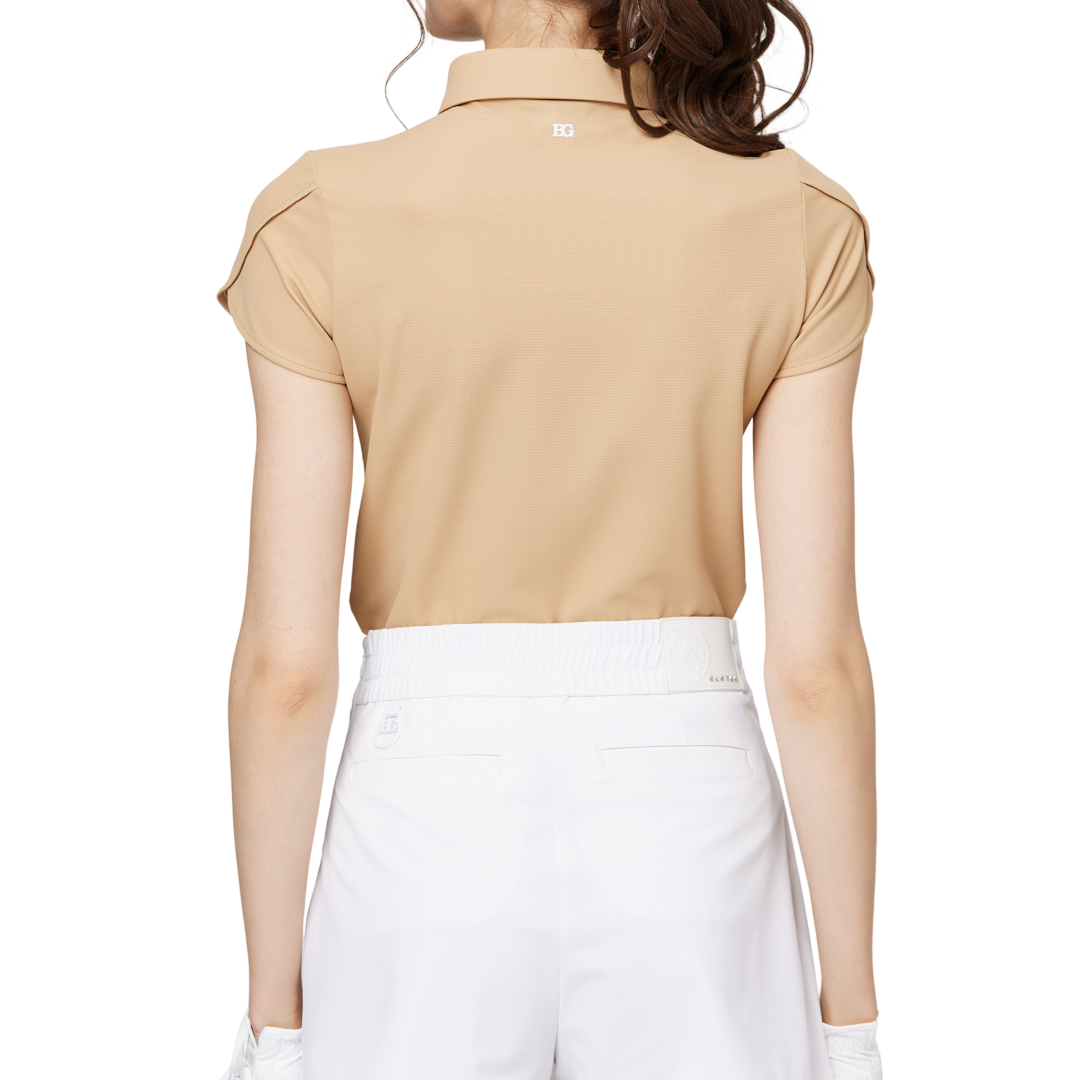 3D刺繍カラー半袖トップス