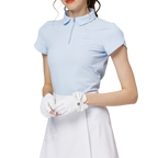 3D刺繍カラー半袖トップス