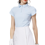 3D刺繍カラー半袖トップス