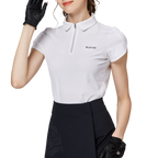 3D刺繍カラー半袖トップス