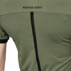 ビーズ付き高伸縮性スタンドカラーレディース半袖トップス