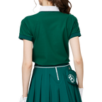 寬鬆版螺紋收擺翻領女短袖上衣