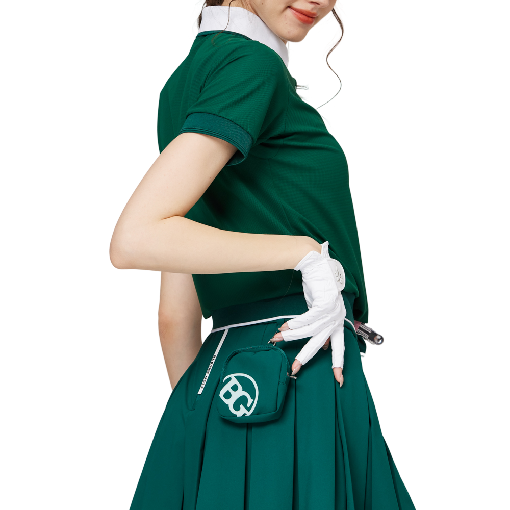 寬鬆版螺紋收擺翻領女短袖上衣