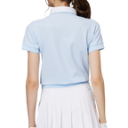 寬鬆版螺紋收擺翻領女短袖上衣