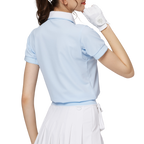 寬鬆版螺紋收擺翻領女短袖上衣