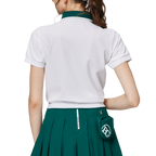 寬鬆版螺紋收擺翻領女短袖上衣