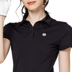 通気性のある襟付きレディース半袖トップス