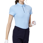 ジャカード生地の襟付き半袖トップス（レディース）