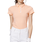 Diamond-patterned jacquard collar short-sleeved top