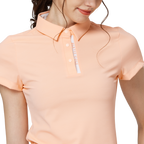 Diamond-patterned jacquard collar short-sleeved top