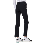 細身の伸縮性ウエストスリットレディースパンツ