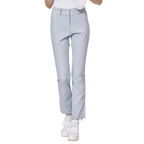 細身の伸縮性ウエストスリットレディースパンツ