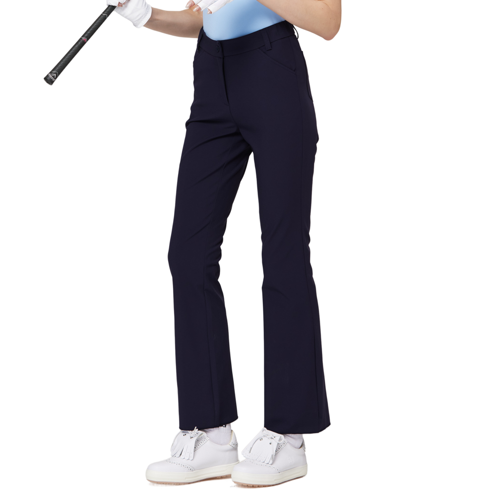 高伸縮性フレアレディースパンツ