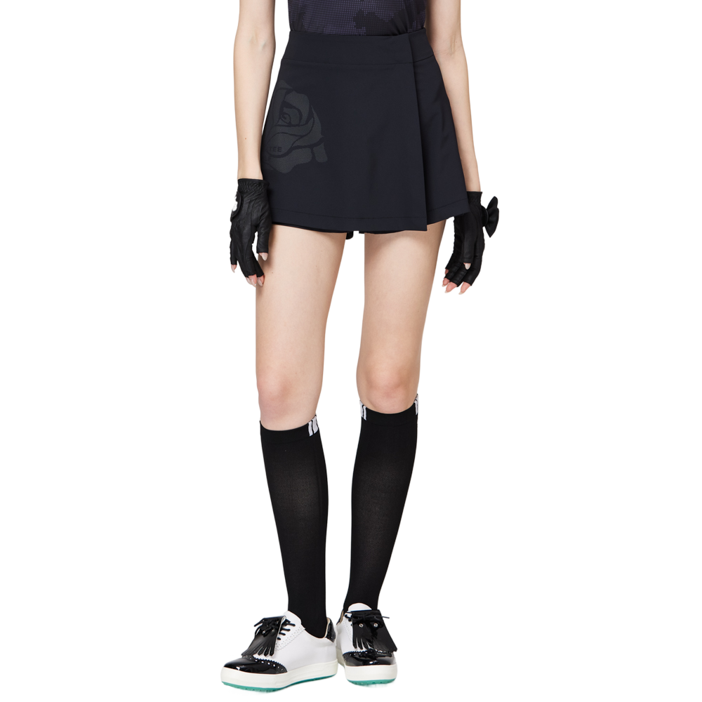 プリントハイウエストAラインレディースショートスカート