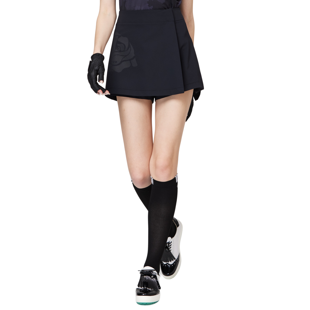 プリントハイウエストAラインレディースショートスカート