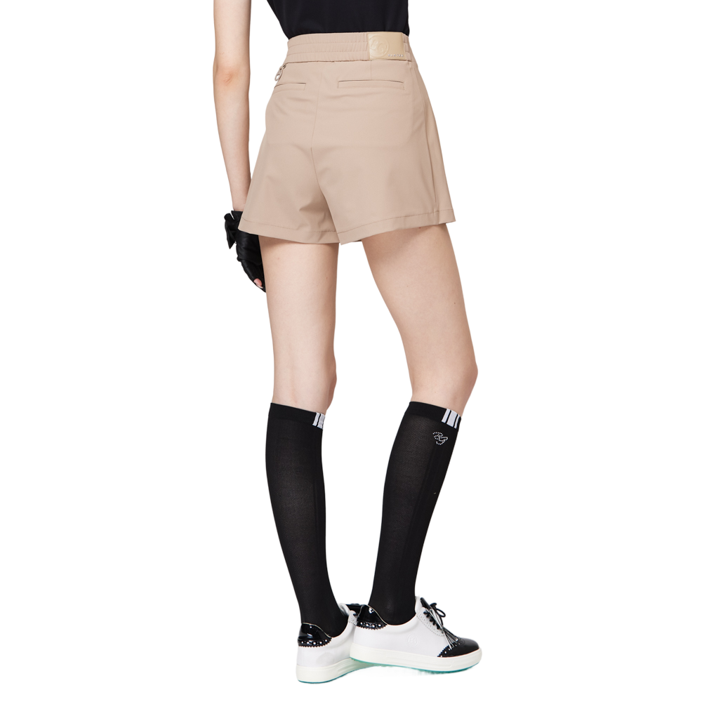 印花高腰A字女短褲裙