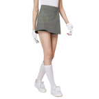 印花高腰A字女短褲裙