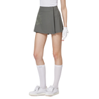 印花高腰A字女短褲裙