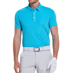 メンズ インポート 縦縞 半袖シャツ (シアン/ブルー)