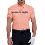 Men's thin vertical striped short-sleeved shirt (orange)