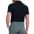 メンズ ピンストライプ 半袖シャツ（ブラック）