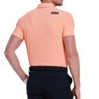 Men's thin vertical striped short-sleeved shirt (orange)