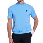 Men's moisture-wicking short-sleeved shirt (light blue)