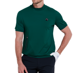 Men's moisture-wicking short-sleeved shirt (dark green)