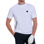 Men's moisture-wicking short-sleeved shirt (white)