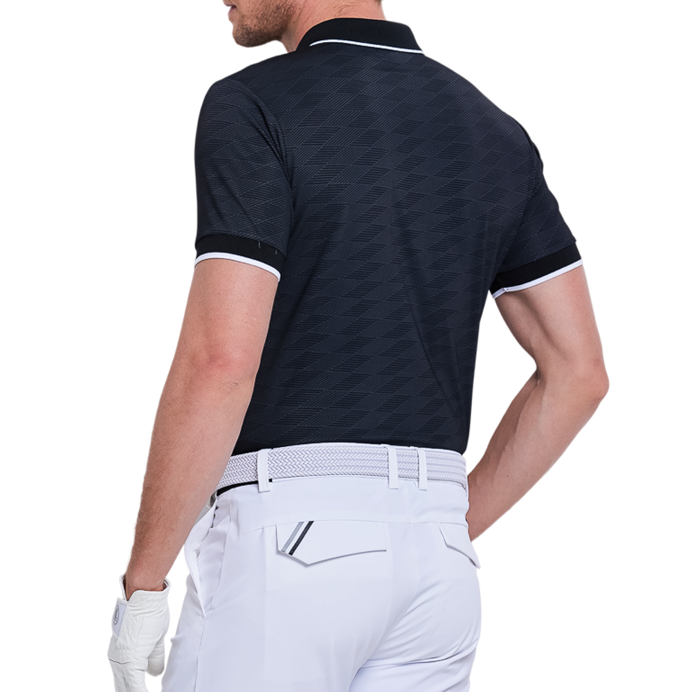 メンズ アイスフィール ジャカード 半袖Tシャツ（ブラック）