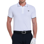 Men's Ice-Feel Jacquard Short-Sleeve T-Shirt (White)