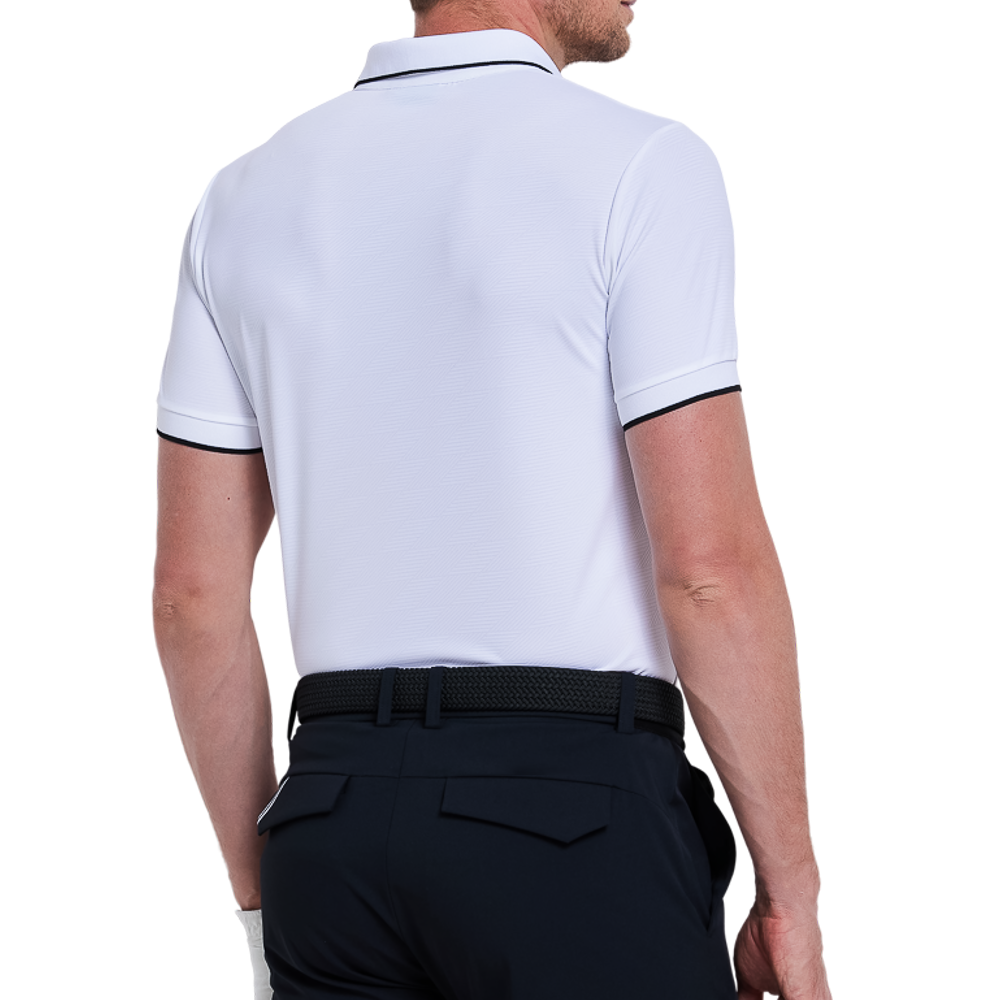 メンズ アイスフィール ジャカード 半袖Tシャツ（ホワイト）