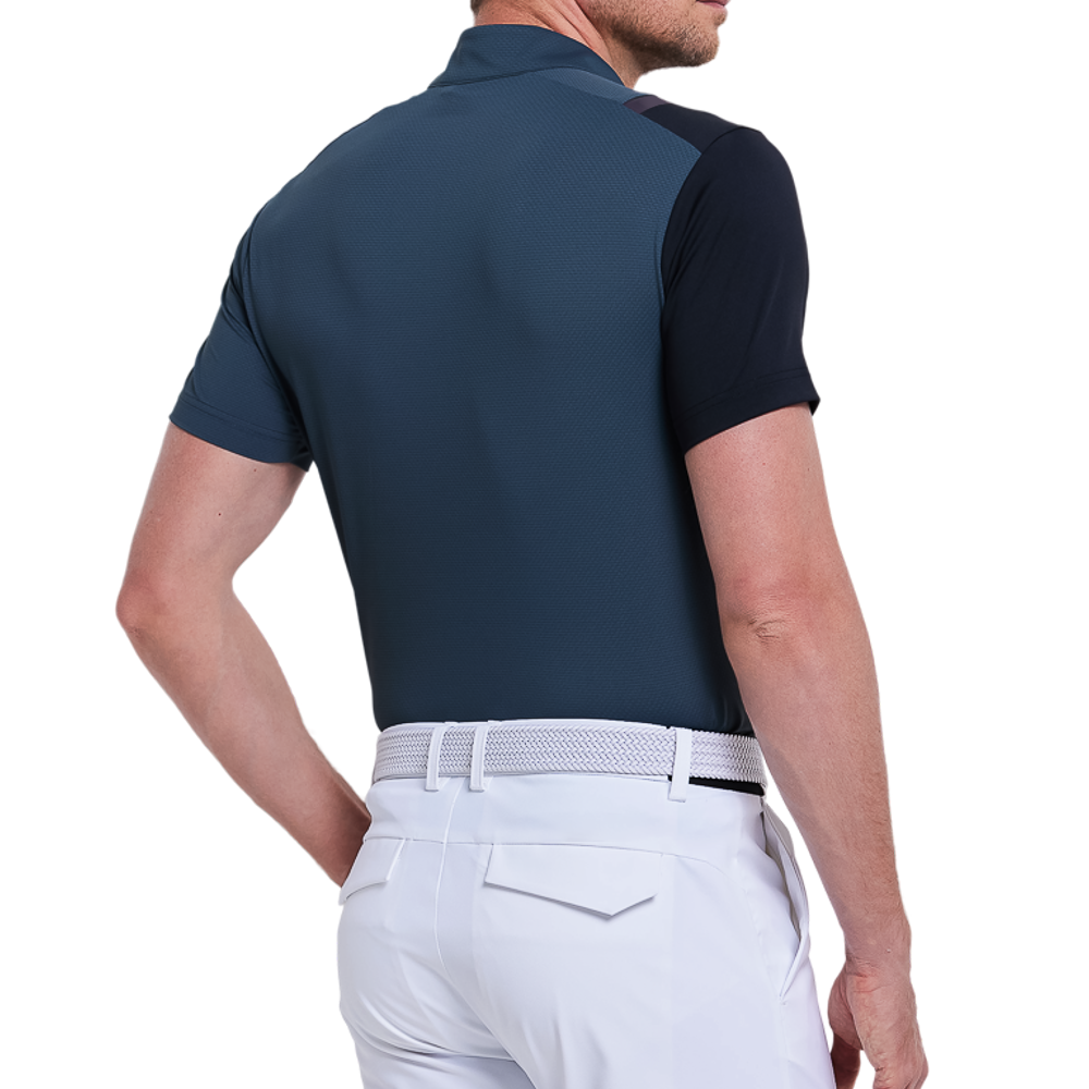 メンズチェック柄通気性半袖シャツ（ダークグリーン）