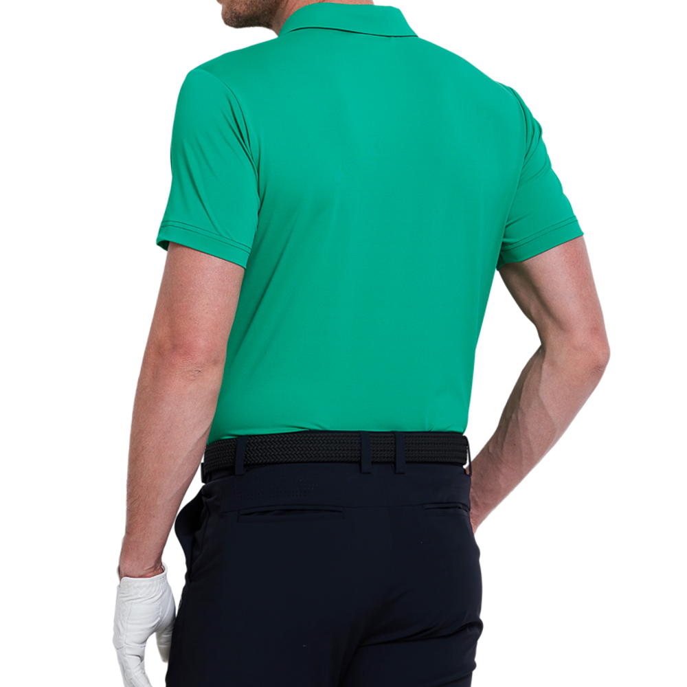 Men's color-blocked shoulder short-sleeved shirt (grass green)