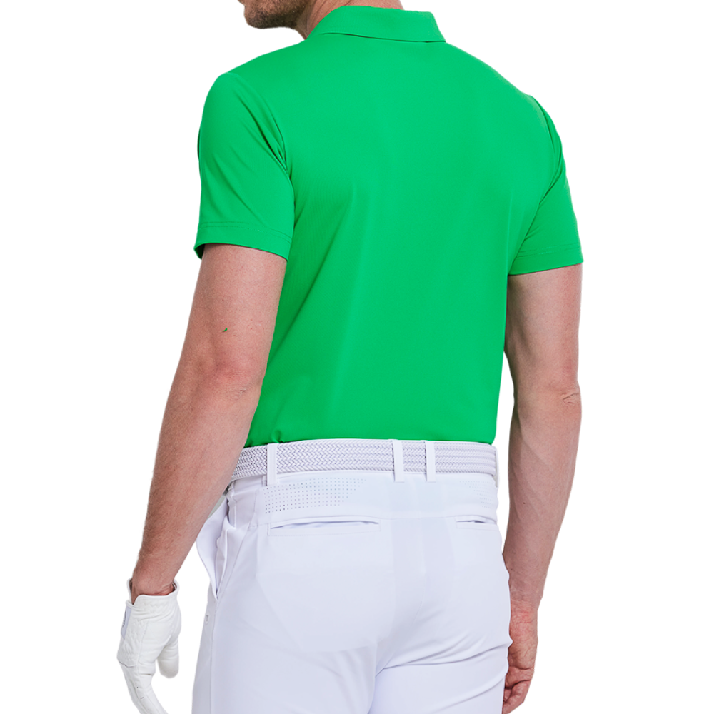 Men's short-sleeved shirt with fine beaded fabric (grass green)