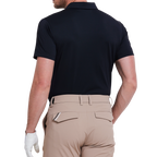 上質なビーズ生地を使用したメンズ半袖シャツ（ブラック）