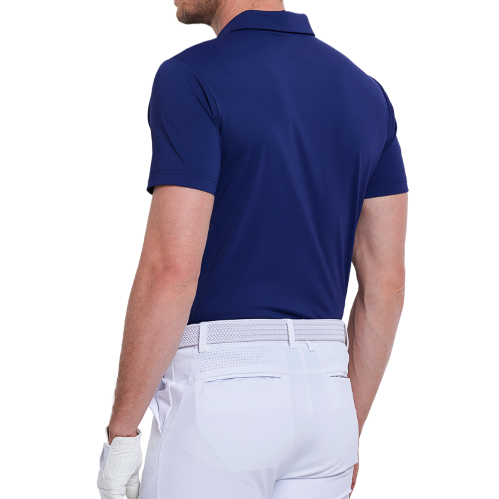 Men's short-sleeved shirt with fine beaded fabric (Royal Blue)