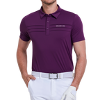 メンズ 極薄 無地 ニット 半袖 Tシャツ (パープル)