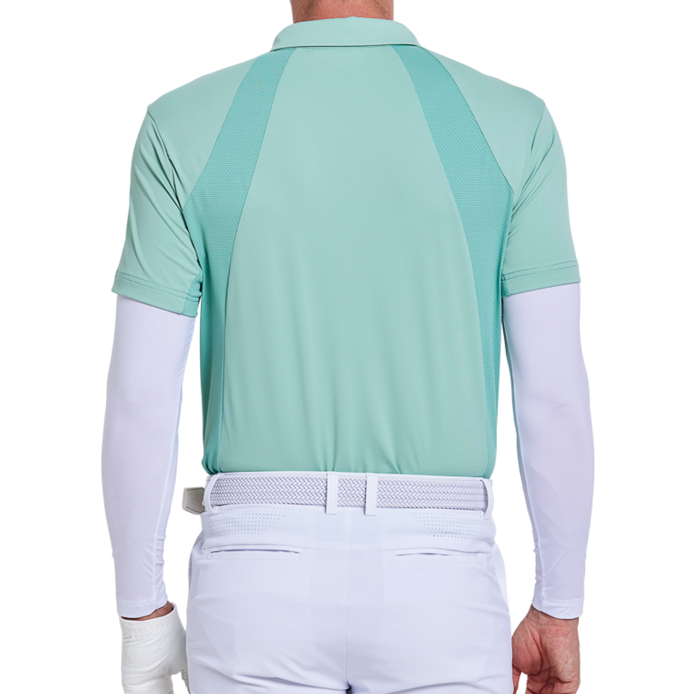 メンズ吸湿速乾半袖シャツ（ストーンブルーグリーン）