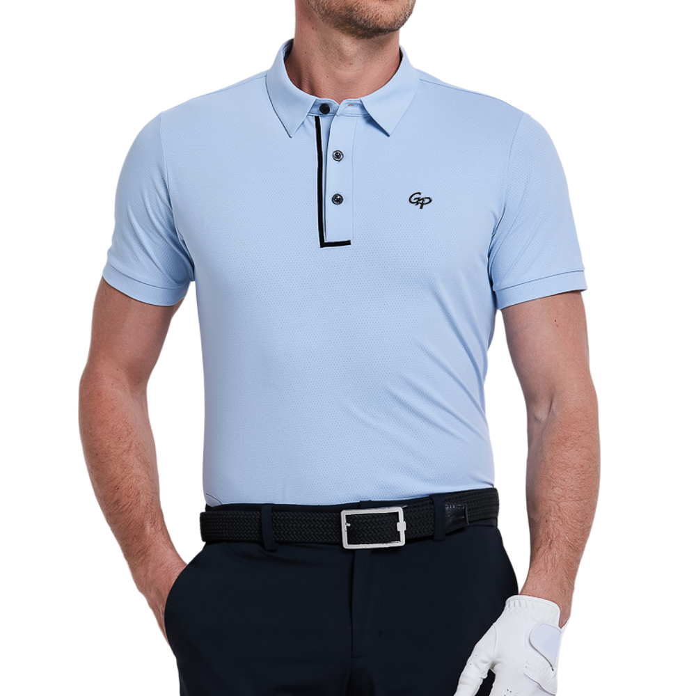 メンズ SORONA ドライ＆通気性 半袖Tシャツ（カシミアブルー）