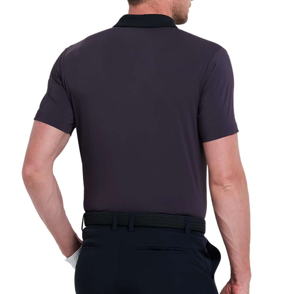 メンズ カラーブロックカラー クールタッチ 半袖シャツ (ダークブラウン/グレー)