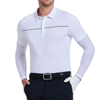Men's striped short-sleeved shirt (white)